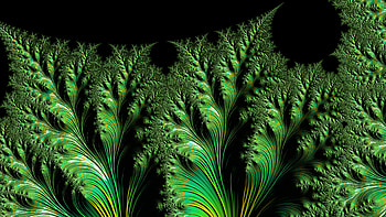 Fractal Art for your - Green Ferns, green, CGI, pattern, psychedelic, trippy, Abstract, fractal, abstract green HD wallpaper