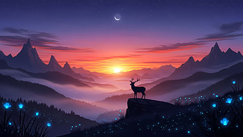 Reindeer In Open World, reindeer, artist, artwork, digital-art HD wallpaper