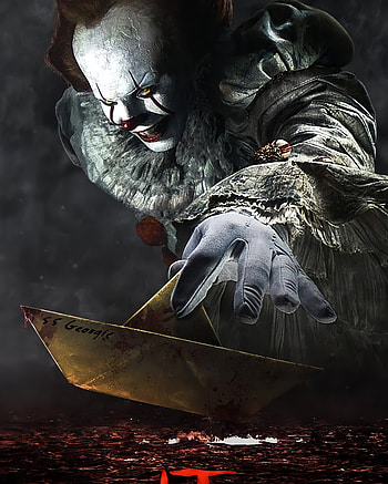 SS Pennywise, art, flash graphy, movie classic, horror, original, clown, the dancing clown, evil HD phone wallpaper