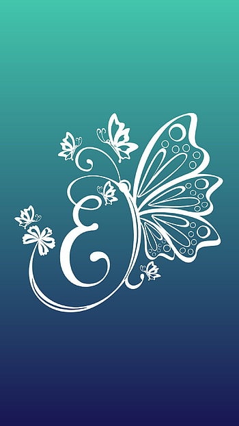 Butterfly E, letter HD phone wallpaper