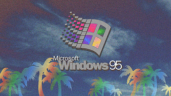 General Microsoft Windows vaporwave palm trees Windows 95 HD wallpaper