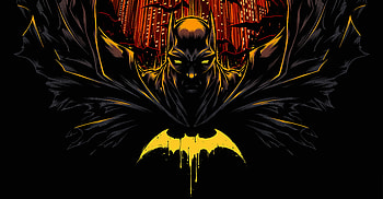 Batman Yellow Logo, batman, superheroes, digital-art, artwork HD wallpaper