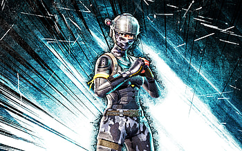 Elite Agent, grunge art, Fortnite Battle Royale, Fortnite characters, blue abstract rays, Elite Agent Skin, Fortnite, Elite Agent Fortnite HD wallpaper