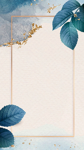 premium vector of Gold frame with foliage pattern mobile . Flower background HD phone wallpaper