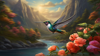 Hummingbird, hummingbird, bird, flower, tree, colorful HD wallpaper