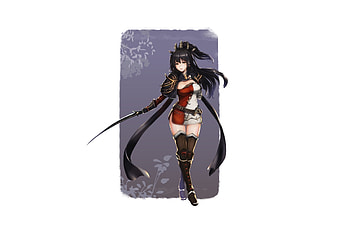 Minimal, warrior, anime girl HD wallpaper