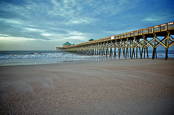Folly Beach, blue, sand, colors, nature, water, ocean, beach HD wallpaper
