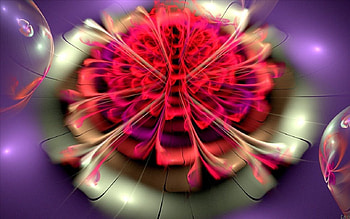 Red Fractal, 3dandcg, fractal, abstract, red HD wallpaper