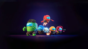 Superheroes Among Us , among-us, hulk, thor, iron-man, captain-america, black-widow, superheroes, 2021-games, games, artstation HD wallpaper