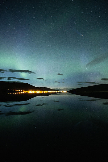 Nature, Stars, Night, Lake, Reflection, Starry Sky HD phone wallpaper
