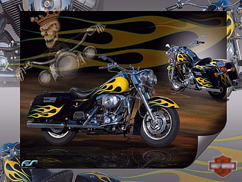 Yellow Flame, motorcycle, flames HD wallpaper