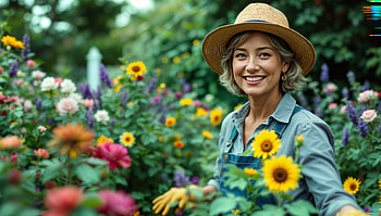 Vibrant Gardening Moments - Ultra, gardening, woman, flower, hat HD wallpaper