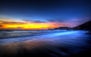 Landscape, Sunset, Sea HD wallpaper