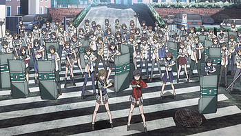 Judgment is On the SCENE !!!, shield, school uniform, beauty, nice, team, group, to aru kagaku no railgun, male, female, sweet, scene, girl, beautiful, anime girl, railgun, anime, pretty, lovely HD wallpaper