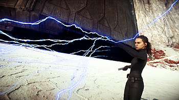 Rey Skywalker on Crait - Sith Lightning, Rey (Star Wars), video game, Star Wars Battlefront II (2017) HD wallpaper