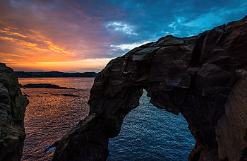Big Rock Clouds Ocean , clouds, ocean, rocks, nature HD wallpaper