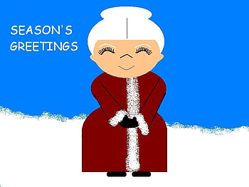 Mrs. Santy Claus, blue, mrs santa, snow, christmas HD wallpaper