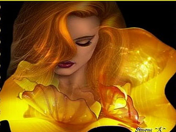 Glow, light, flower, bright, red hair, gold, woman HD wallpaper