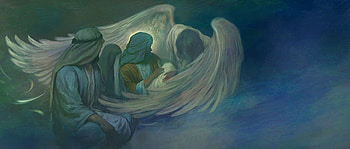 Angel's gift, wings, painting, art, pictura, abolfazl mirzabeygi, angel HD wallpaper