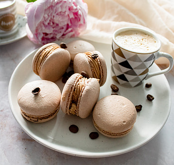 Coffee-flavored, Macarons HD wallpaper
