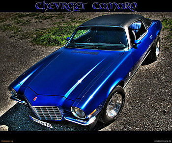 Blue Camaro, blue, chevy, gm, z28 HD wallpaper