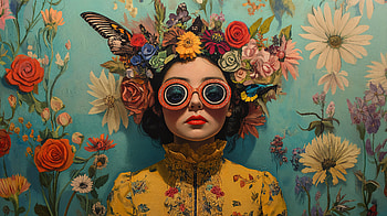 Floral Fashion: A Stunning Ultra, woman, fashion, vibrant colors HD wallpaper