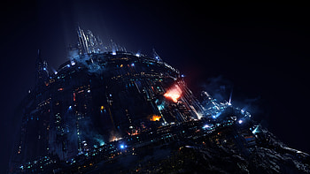El Camino - Terraformic INC Mining facility, Sci Fi, Structure, futuristic city, space, night HD wallpaper