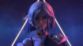 Cyber Girl Glasses Smoking , cyberpunk, artist, artwork, digital-art HD wallpaper