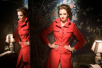 Eva Green, mirror, coat, style, pose HD wallpaper