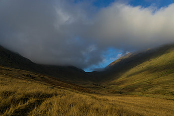 Landscape, Nature, Grass, Clouds, Hills, Valley HD wallpaper