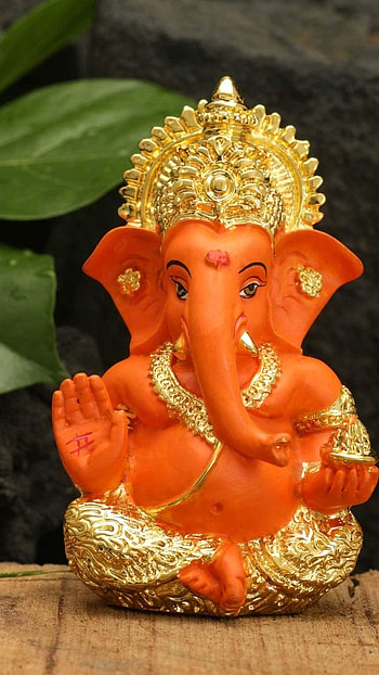 God Ganesh, Orange HD phone wallpaper