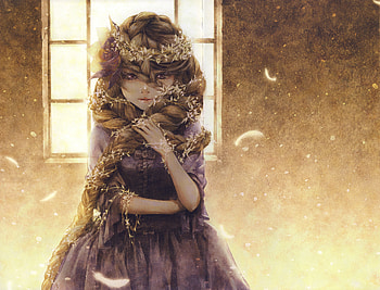 Purple Eyes Long Hair Artistic Girl, anime-girl, anime, artist, artwork, digital-art HD wallpaper