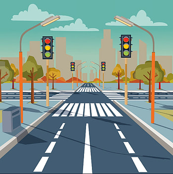 Vector, Road, Markup, Traffic Lights HD phone wallpaper