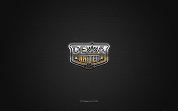 Dewa United FC, Indonesian football club, yellow logo, gray carbon fiber background, Liga 1, football, Banten, Indonesia, Dewa United FC logo HD wallpaper