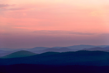 Nature, Sunset, Sky, Mountains, Horizon, Fog, Russia, Ural HD wallpaper