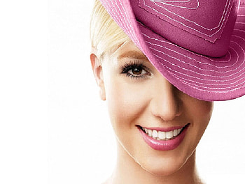 Smile, pink, model, , woman HD wallpaper