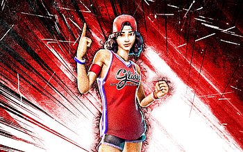 Triple Threat, grunge art, Fortnite Battle Royale, Fortnite characters, Triple Threat Skin, red abstract rays, Fortnite, Triple Threat Fortnite HD wallpaper