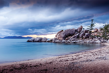 Clouds, beach, magnetic island, coast HD wallpaper