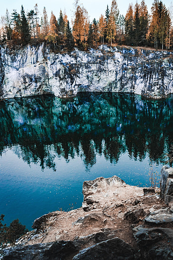 Nature, Water, Trees, Stones, Rocks, Lake HD phone wallpaper