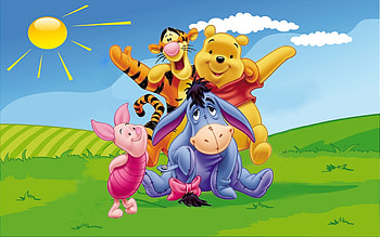 Tigger, Eeyore , Animation HD wallpaper