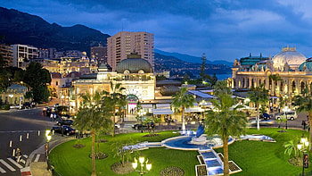 Monaco, Hotel, Harbor, Night, Country, Ocean, Clouds, Sunset, Sea, Park, Riviera, Cassino, Europe, French, City, Rich, Holiday, Lights HD wallpaper