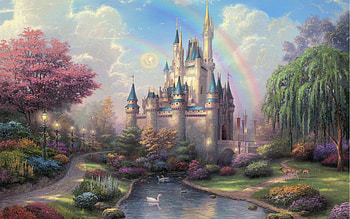 Thomas Kinkade Disneyland 50th Anniversary Art Painings HD wallpaper