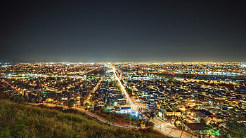 California nights, Urban city life, City lights, Stunning visuals HD wallpaper