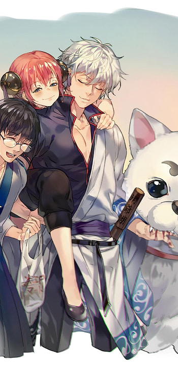 Kagura Sakata, Sadaharu, Shimura Shinpachi, Huawei P20 Pro HD phone wallpaper