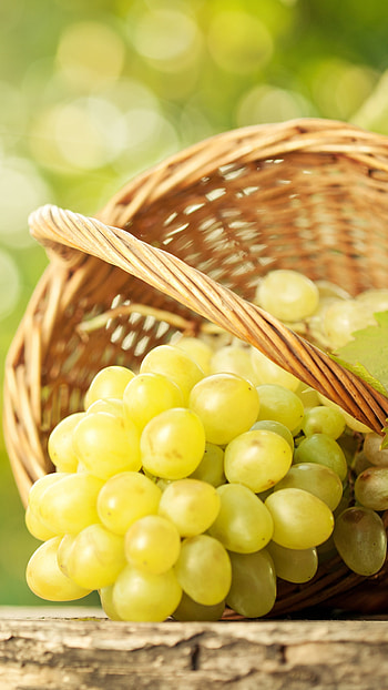 Basket, Grapes HD phone wallpaper