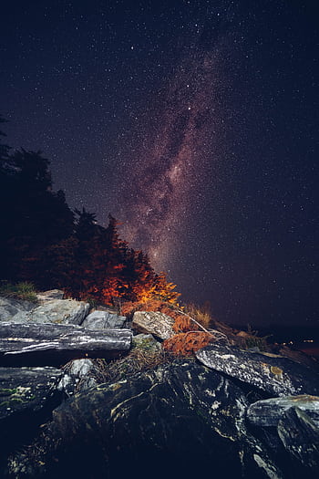 Capture the Milky Way's brilliance over Queenstown, New Zealand with vibrant starry skies and nature. HD phone wallpaper