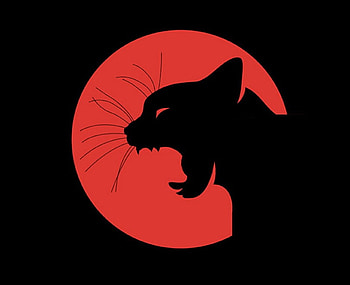 Howl, teeth, feline, cat, artwork, whiskers, fantasy, abstract, ears, silhouette HD wallpaper