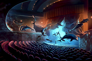 Art, Dolfins, Musician, Concert, Surrealism HD wallpaper