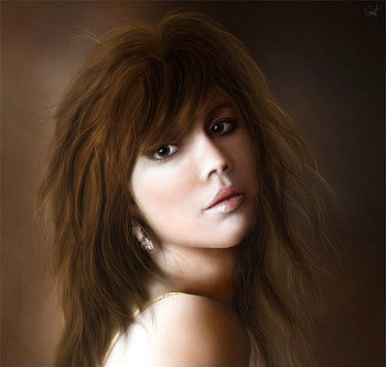 Portrait Femme, art, gorgeous, girl, beautiful, beauty, fantasy, cg, pretty, portrait, face, digita painting, lips, eye, lovely, female HD wallpaper