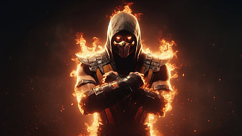Scorpion Mortal Kombat Fiery Specter, scorpion, mortal-kombat, games, ai, artwork, artist, digital-art, video-games HD wallpaper